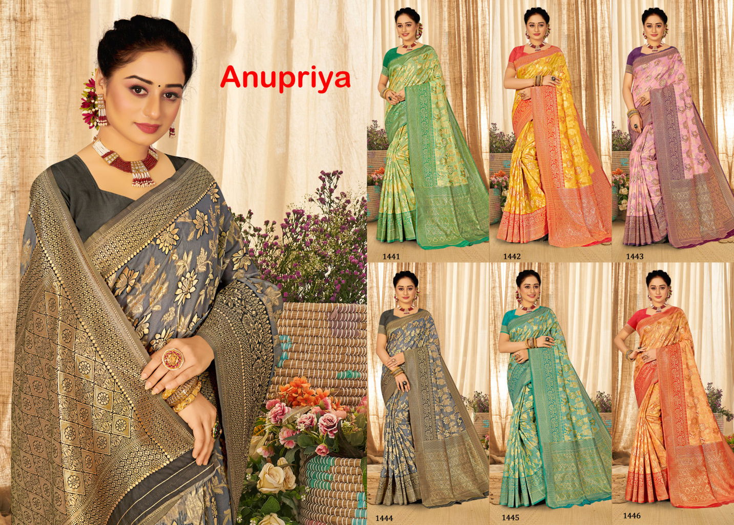Sangam Anupriya Latest New Exclusive Wear Organza Rich Pallu Saree Collection
